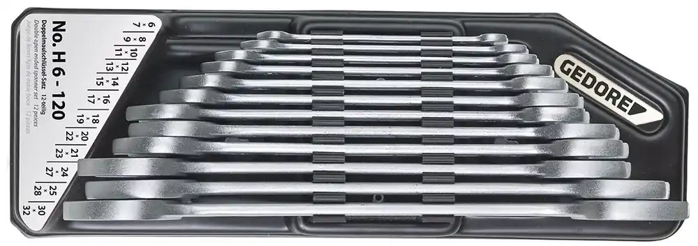 Günstig GEDORE Doppelmaulschlüssel-Satz H6-120 im Halter 12-teilig 11841 mm