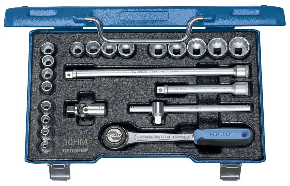 GEDORE 30 D HMU-3 Steckschlüssel-Satz 3/8" 22-teilig UD-Profil 44713 mm Zertifiziert