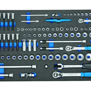 GEDORE 2005 CT4-U-20 Steckschlüssel-Satz 1/4"-3/8"-1/2" in Check-Tool-Modul 91-teilig Echt