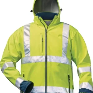 Warnschutz-Softshelljacke LIAM Gr.XL fluoresz.gelb/marine ELYSEE Preisknaller