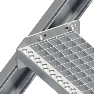 Alternativstufe aus Aluminium-Gitterrost für Stufenbreite 0,60 m (1 Stufe pro Stück) Sonderaktion