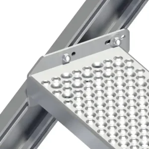 Bestpreis Alternativstufe aus Aluminium-Lochblech für Stufenbreite 0,60 m (1 Stufe pro Stück)