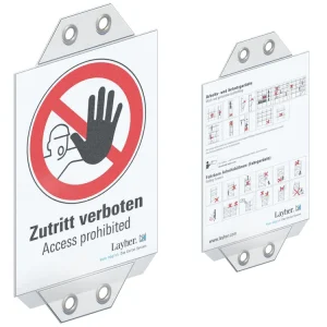 Expressversand Layher Sichttasche für Kennzeichnungsblöcke mit integriertem Verbotsschild (10 Stück)