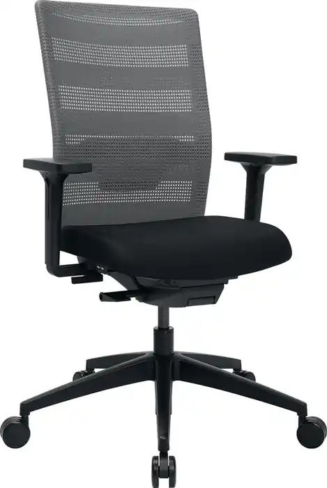 Bürodrehstuhl m.Synchr.-Techn.schwarz/grau 420-540mm m.Lehnen Trgf.110kg TOPSTAR Sichere Zahlung