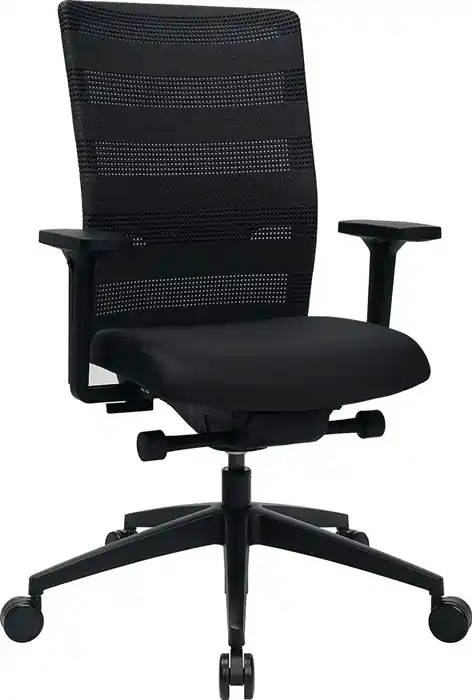 Schnäppchen Bürodrehstuhl m.Synchrontechnik schwarz 450-570mm m.Armlehnen Trgf.110kg TOPSTAR