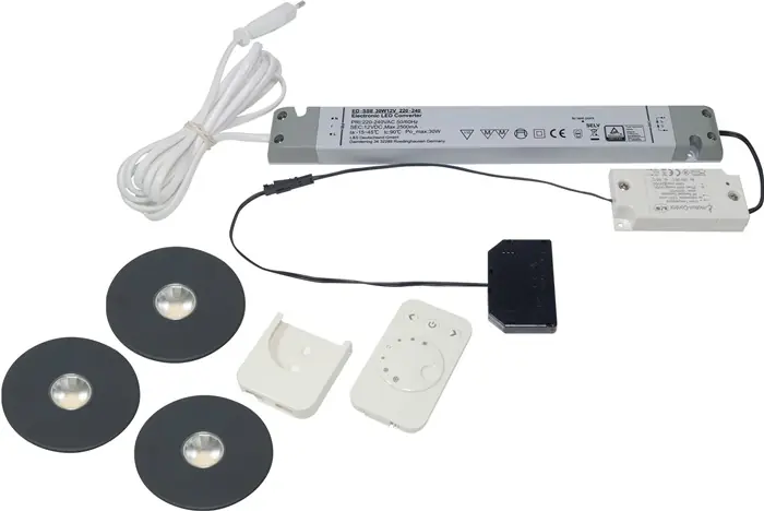 Einbauleuchtenset Superlight emotion Emotion 12 V 2,9 W Rahmenfarbe Schwarz L&S Abverkauf