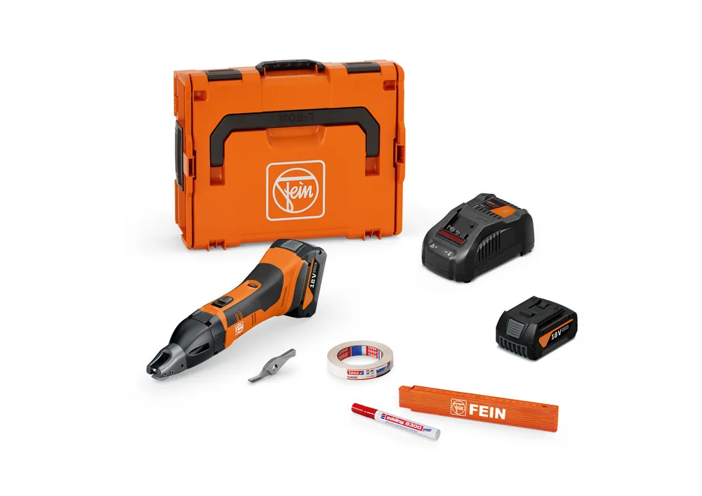 FEIN 18V Akku-Schlitzschere bis 1,6 mm ABSS 18 1.6 E AS Set 2x 5 Ah Geprüft