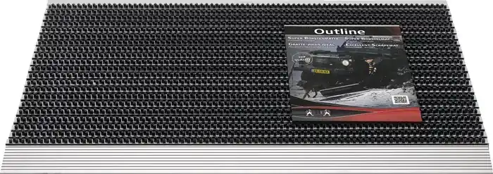 Fußmatte schwarz/silber PP/Alu L600xB900xS22mm Abverkauf