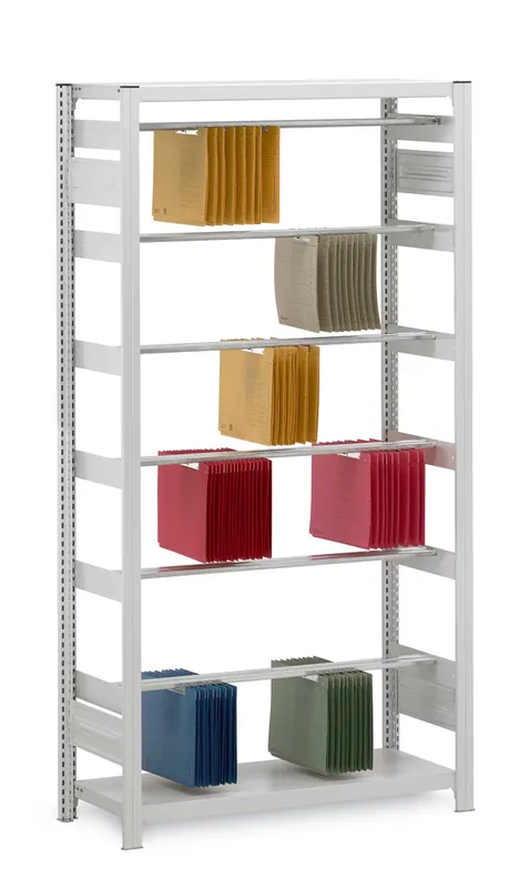 Begrenztes Angebot hofe Anbau-Pendelheftregal für Einseitige Nutzung - Stecksystem ORION PLUS - 1000x300mm 2000mm RAL7035