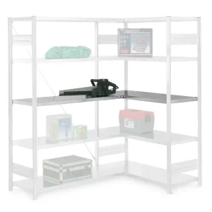 Online Kaufen hofe Zusatz-Fachebene zum Eckregal (=2 Fachböden mit Montagematerial) - RAL7035 Lichtgrau - 1300x400mm