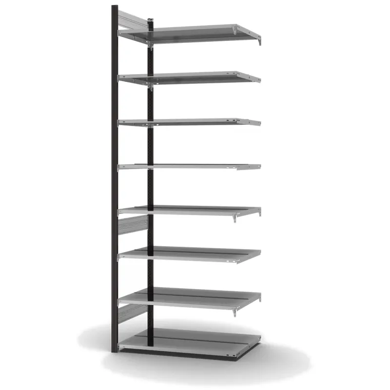 Neu hofe Akten-Anbauregal für Zweiseitige Nutzung - Stecksystem ORION PLUS - 1000x600mm 2700mm Profil anthrazitgrau RAL7016 + Boden verzinkt