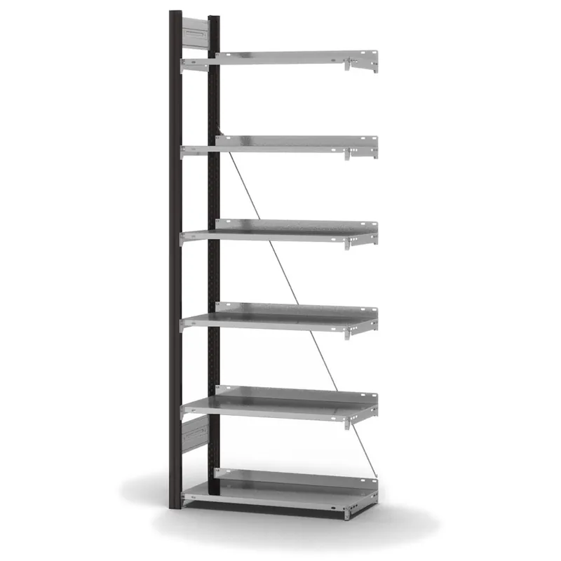 hofe Akten-Anbauregal für Einseitige Nutzung - Stecksystem ORION PLUS - 750x300mm 2000mm Profil anthrazitgrau RAL7016 + Boden verzinkt Jetzt Bestellen
