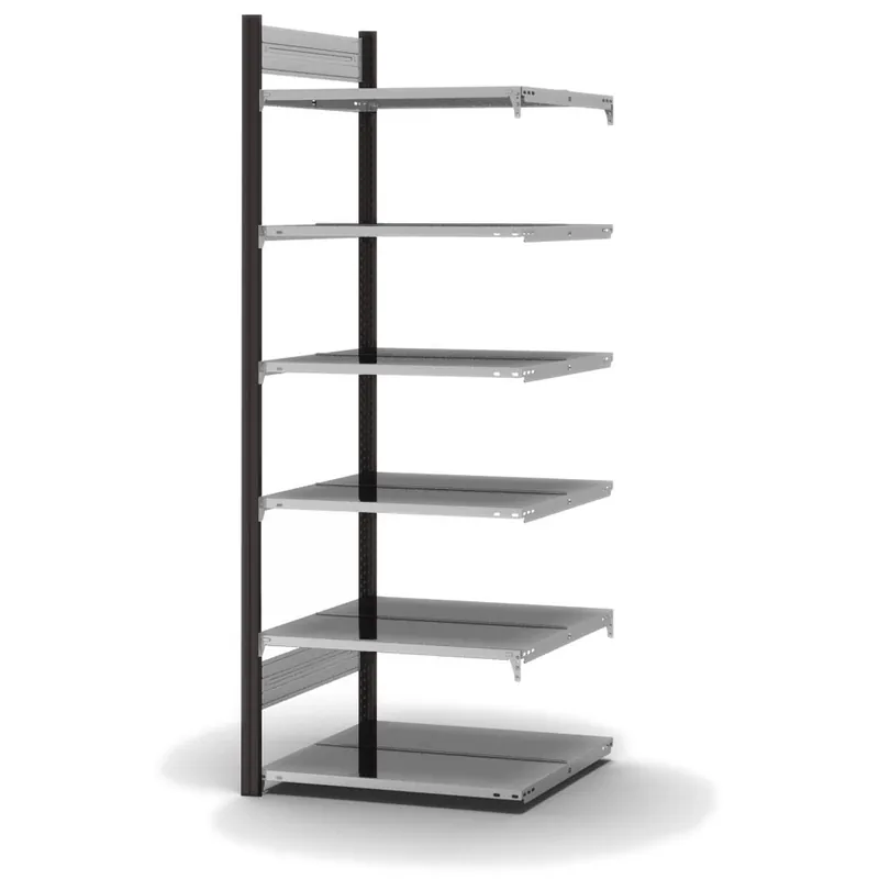 hofe Akten-Anbauregal für Zweiseitige Nutzung - Stecksystem ORION PLUS - 750x600mm 2000mm Profil anthrazitgrau RAL7016 + Boden verzinkt Garantierte Lieferung