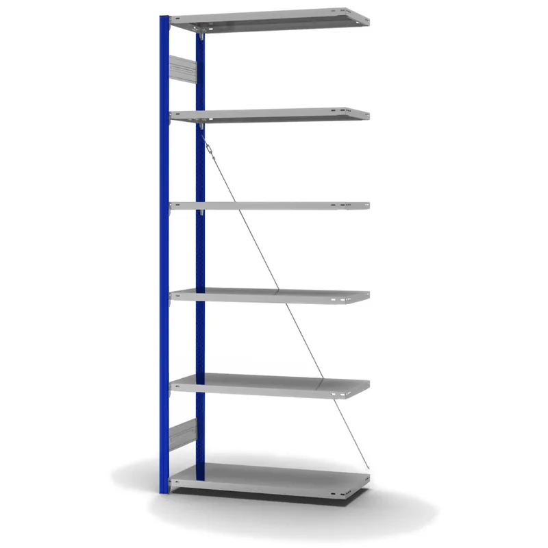 Top-Preis hofe Anbau-Fachbodenregal für Einseitige Nutzung - Stecksystem ORION PLUS - Fachlast 145 kg - H2500 B1000 T400 mm - Profile RAL5010 enzianblau - Böden verzinkt