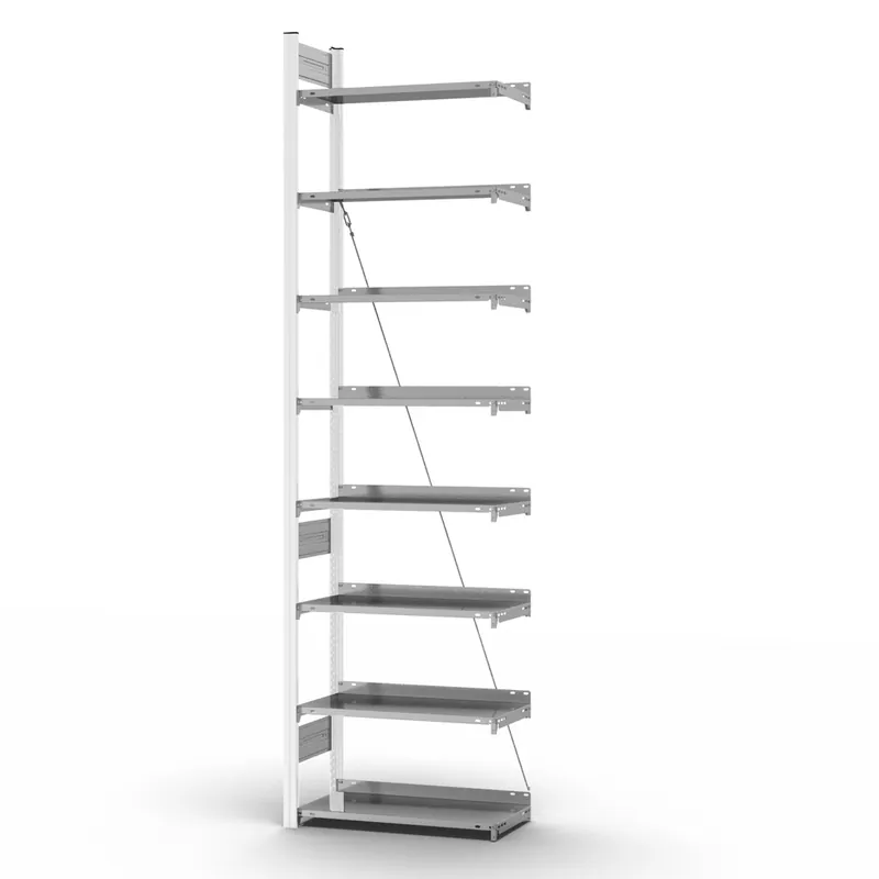 hofe Akten-Anbauregal für Einseitige Nutzung - Stecksystem ORION PLUS - 750x300mm 2700mm Profil verkehrsweiß RAL9016 + Boden verzinkt Bestseller