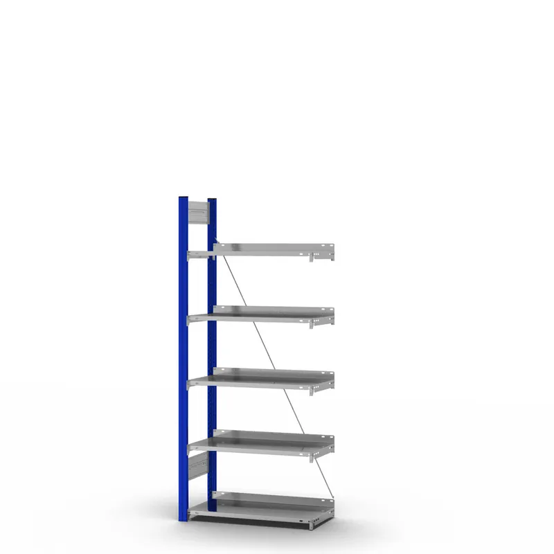 hofe Akten-Anbauregal für Einseitige Nutzung - Stecksystem ORION PLUS - 750x300mm 1750mm Profil enzianblau RAL5010 + Boden verzinkt Finale Aktion