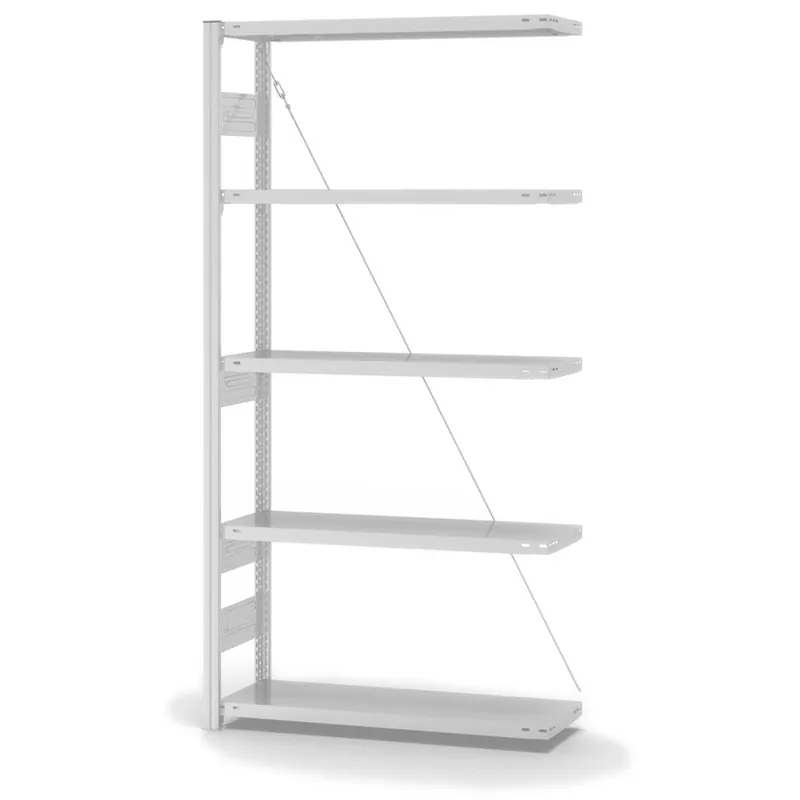 Kracherpreis hofe Anbau-Fachbodenregal für Einseitige Nutzung - Stecksystem ORION PLUS - Fachlast 300 kg - H2000 B1000 T300 mm - RAL7035 Lichtgrau