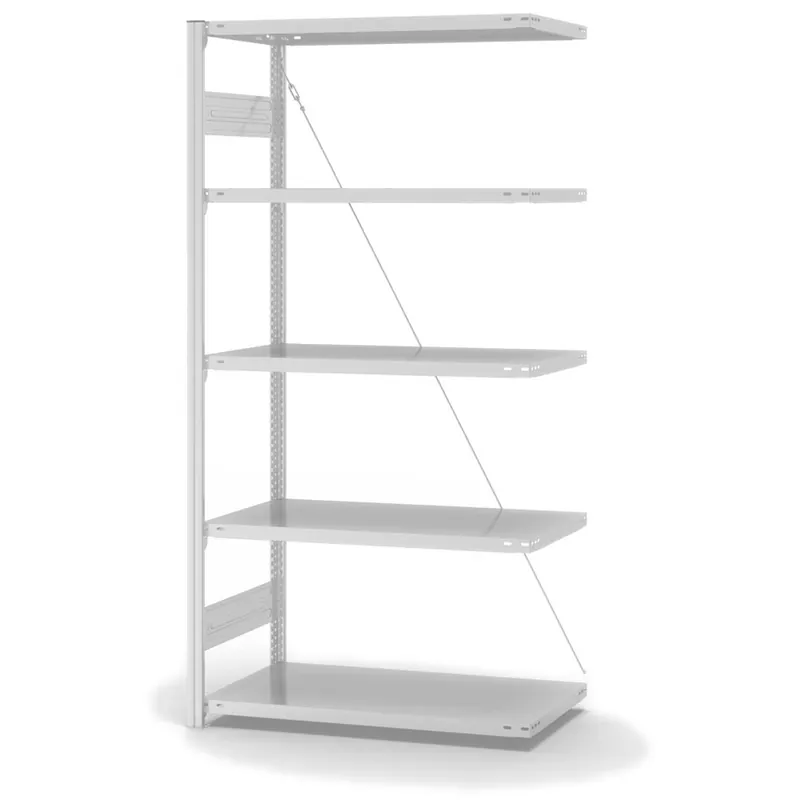 Heißes Angebot hofe Anbau-Fachbodenregal für Einseitige Nutzung - Stecksystem ORION PLUS - Fachlast 140 kg - H2000 B1000 T500 mm - RAL7035 Lichtgrau