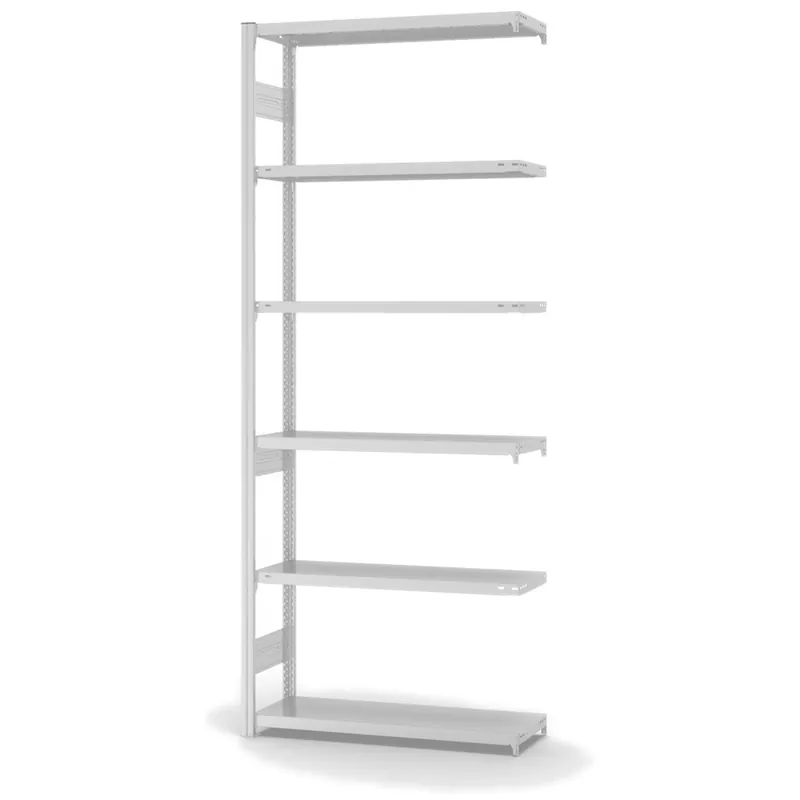 Versand Am Gleichen Tag hofe Anbau-Fachbodenregal für Beidseitige Nutzung - Stecksystem ORION PLUS - Fachlast 220 kg - H2500 B1000 T300 mm - RAL7035 Lichtgrau