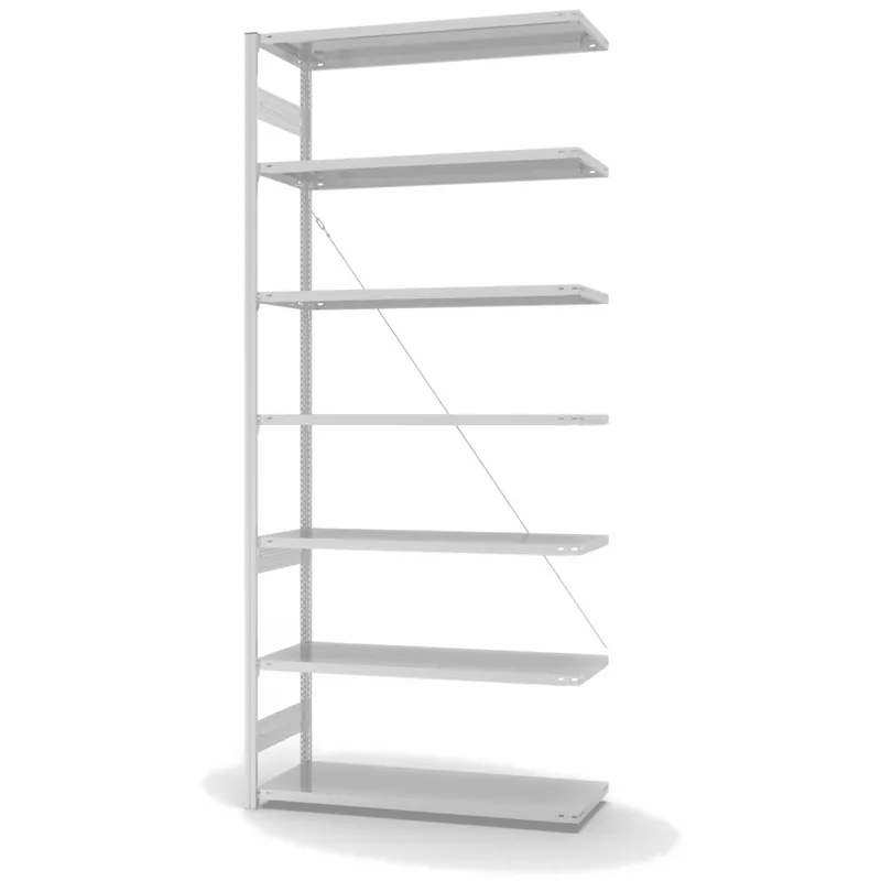 hofe Anbau-Fachbodenregal für Einseitige Nutzung - Stecksystem ORION PLUS - Fachlast 185 kg - H3000 B1300 T500 mm - RAL7035 Lichtgrau Bestpreis