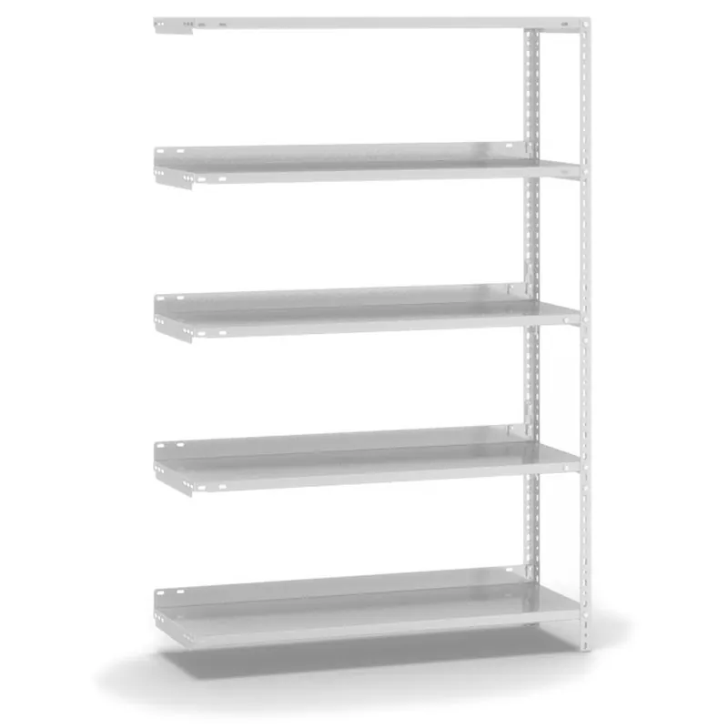hofe Akten-Anbauregal für Einseitige Nutzung - Schraubsystem WR - 1000 x 300 mm1500 mm Winkelpfosten und Böden RAL7035 lichtgrau Preisknaller