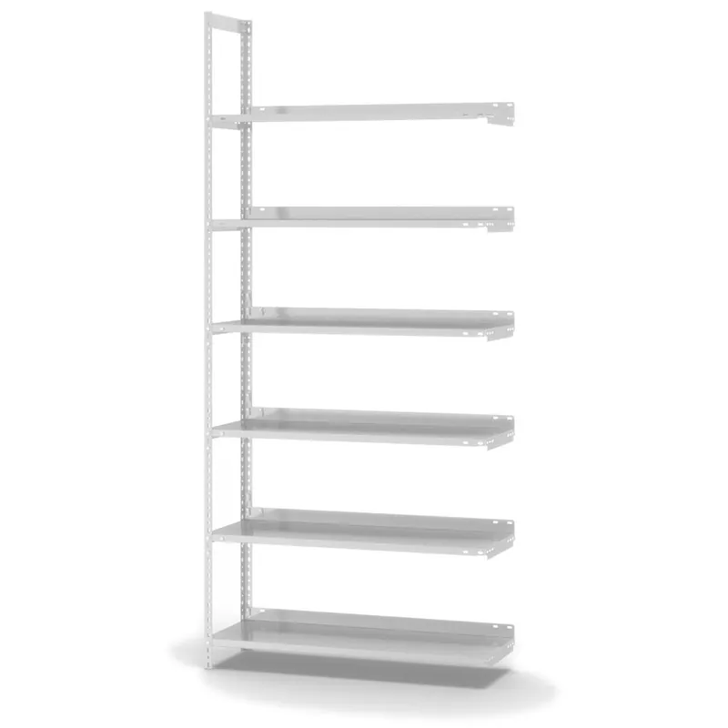 Neu Im Sortiment hofe Akten-Anbauregal für Einseitige Nutzung - Schraubsystem WR - 1000 x 300 mm2200 mm Winkelpfosten und Böden RAL7035 lichtgrau