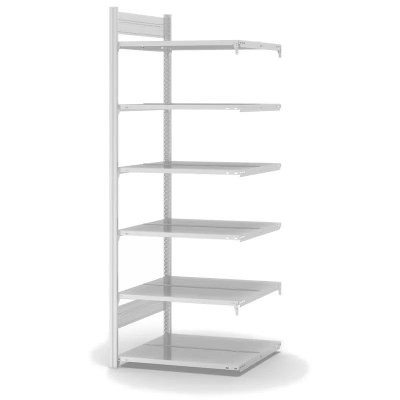 Nur Für Kurze Zeit hofe Akten-Anbauregal für Zweiseitige Nutzung - Stecksystem ORION PLUS - 750x600mm 2000mm Profil+Boden lichtgrau RAL7035