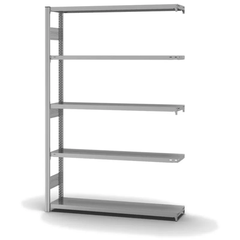Highlight hofe Anbau-Fachbodenregal für Beidseitige Nutzung - Stecksystem ORION PLUS - Fachlast 300 kg - H2000 B1300 T300 mm - Verzinkt