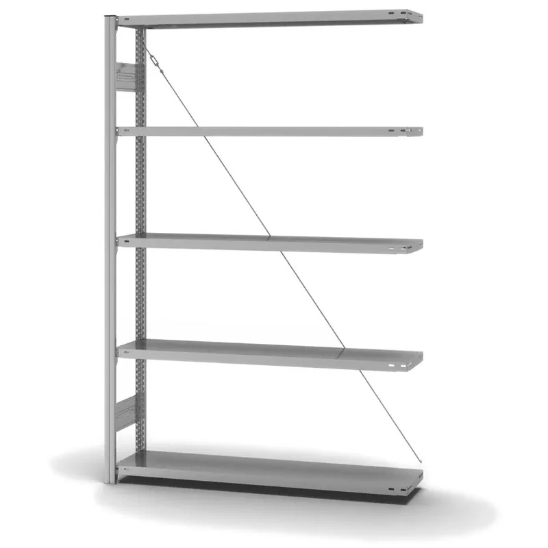 Super-Preis hofe Anbau-Fachbodenregal für Einseitige Nutzung - Stecksystem ORION PLUS - Fachlast 200 kg - H2000 B1300 T300 mm - Verzinkt