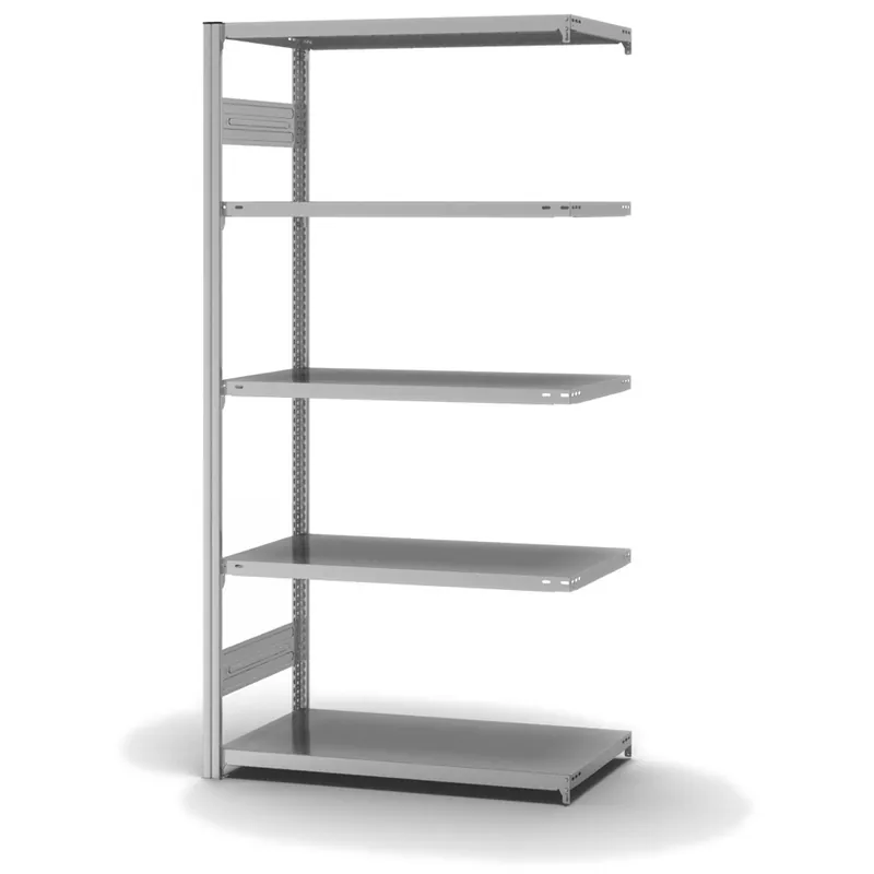 Billig hofe Anbau-Fachbodenregal für Beidseitige Nutzung - Stecksystem ORION PLUS - Fachlast 140 kg - H2000 B1000 T500 mm - Verzinkt