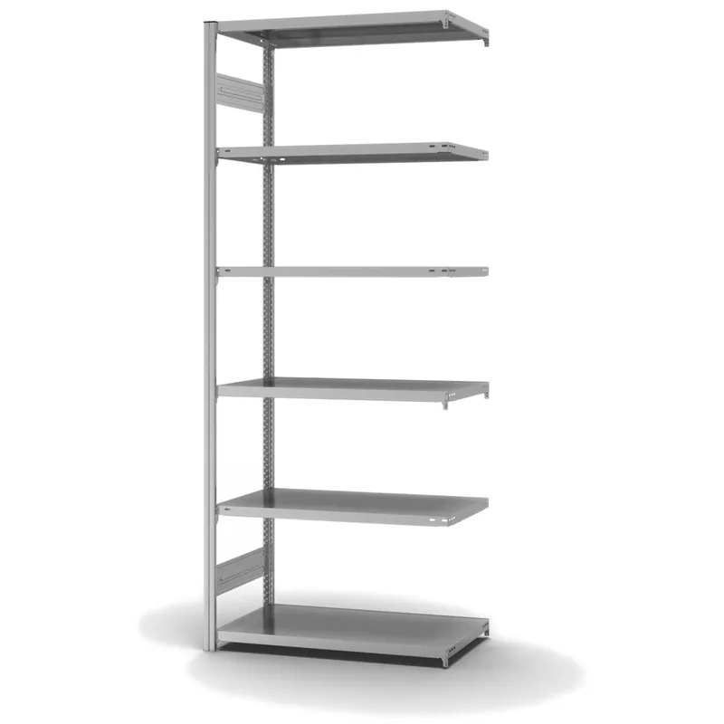 Super-Preis hofe Anbau-Fachbodenregal für Beidseitige Nutzung - Stecksystem ORION PLUS - Fachlast 140 kg - H2500 B1000 T500 mm - Verzinkt