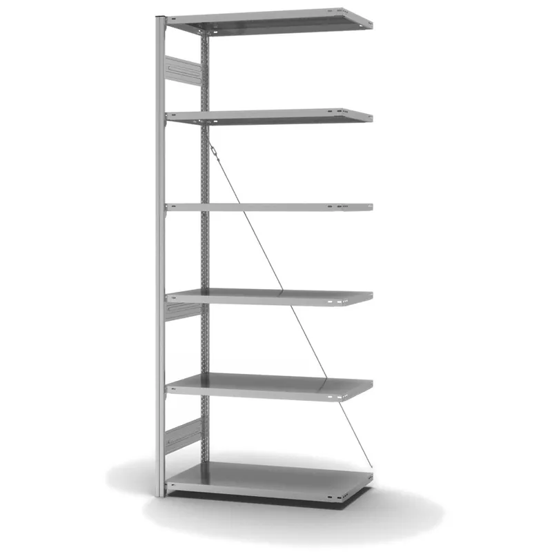 Günstig hofe Anbau-Fachbodenregal für Einseitige Nutzung - Stecksystem ORION PLUS - Fachlast 230 kg - H2500 B1000 T500 mm - Verzinkt