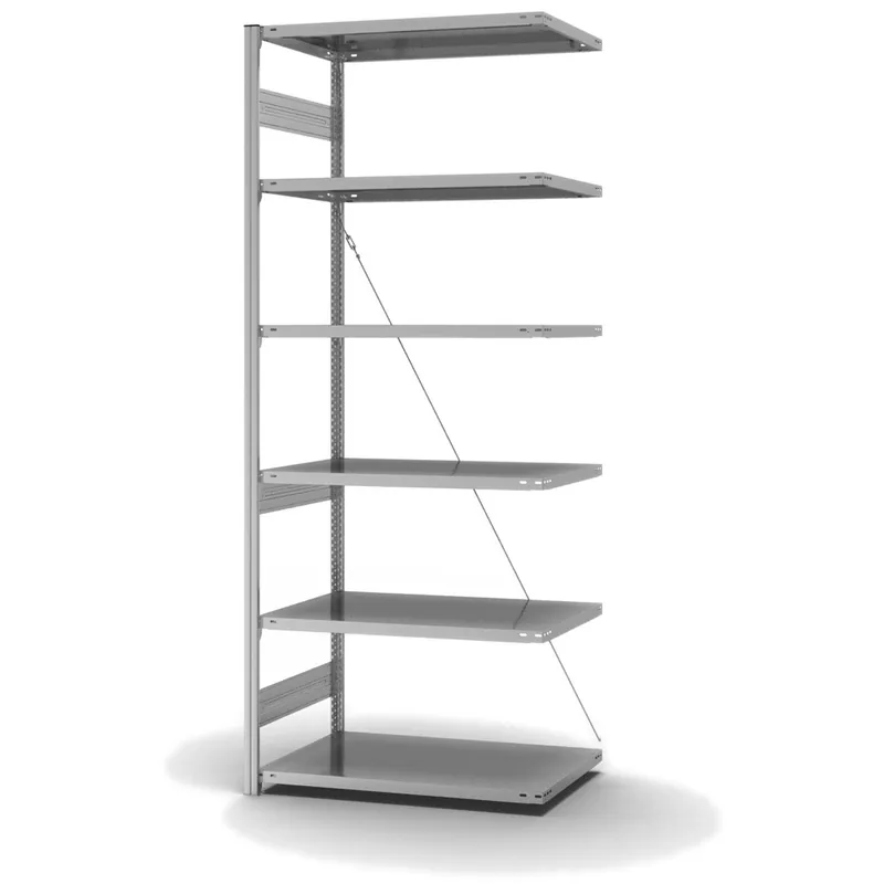 Neue Kollektion hofe Anbau-Fachbodenregal für Einseitige Nutzung - Stecksystem ORION PLUS - Fachlast 330 kg - H2500 B1000 T600 mm - Verzinkt