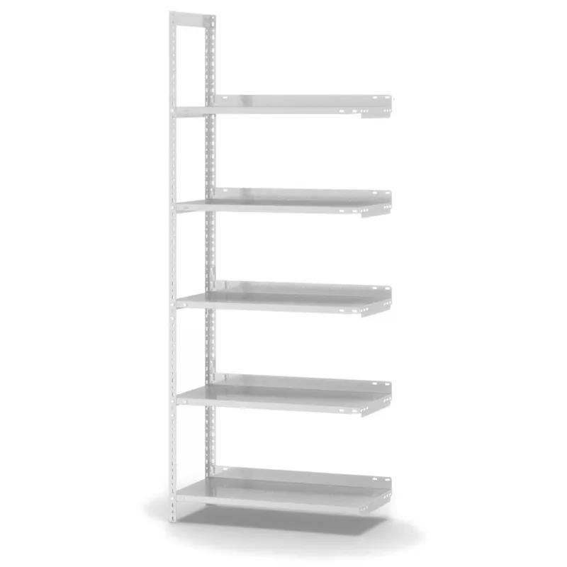 hofe Akten-Anbauregal für Einseitige Nutzung - Schraubsystem WR - 750 x 300 mm1850 mm Winkelpfosten und Böden RAL7035 lichtgrau Direktkauf