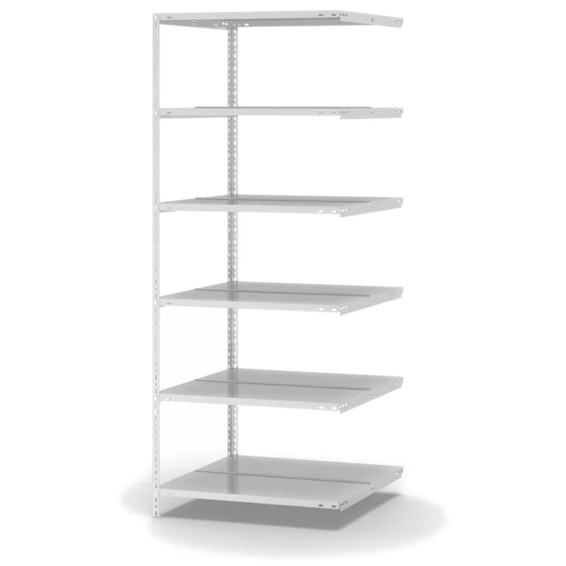 hofe Akten-Anbauregal für Zweiseitige Nutzung - Schraubsystem WR - 750 x 600 mm1850 mm Winkelpfosten und Böden RAL7035 lichtgrau Günstig