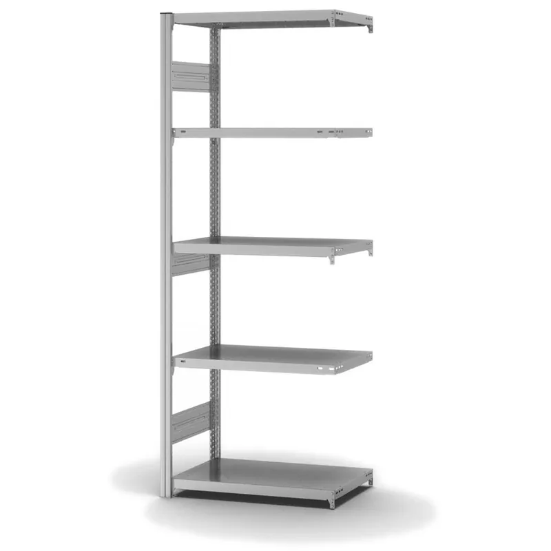 Solange Der Vorrat Reicht hofe Anbau-Fachbodenregal für Beidseitige Nutzung - Stecksystem ORION PLUS - Fachlast 300 kg - H2000 B750 T400 mm - Verzinkt
