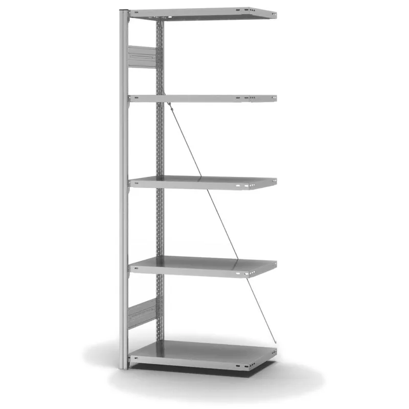 hofe Anbau-Fachbodenregal für Einseitige Nutzung - Stecksystem ORION PLUS - Fachlast 145 kg - H2000 B750 T400 mm - Verzinkt Highlight