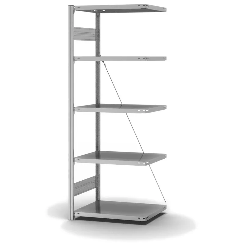 Nur Für Kurze Zeit hofe Anbau-Fachbodenregal für Einseitige Nutzung - Stecksystem ORION PLUS - Fachlast 140 kg - H2000 B750 T500 mm - Verzinkt