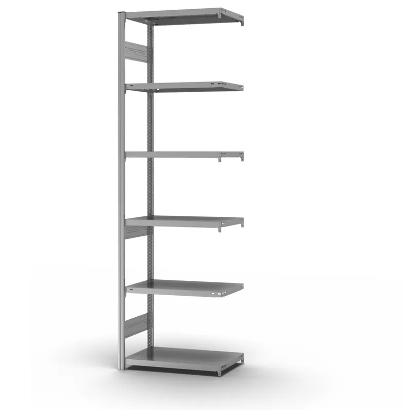 hofe Anbau-Fachbodenregal für Beidseitige Nutzung - Stecksystem ORION PLUS - Fachlast 300 kg - H2500 B750 T400 mm - Verzinkt Markenware