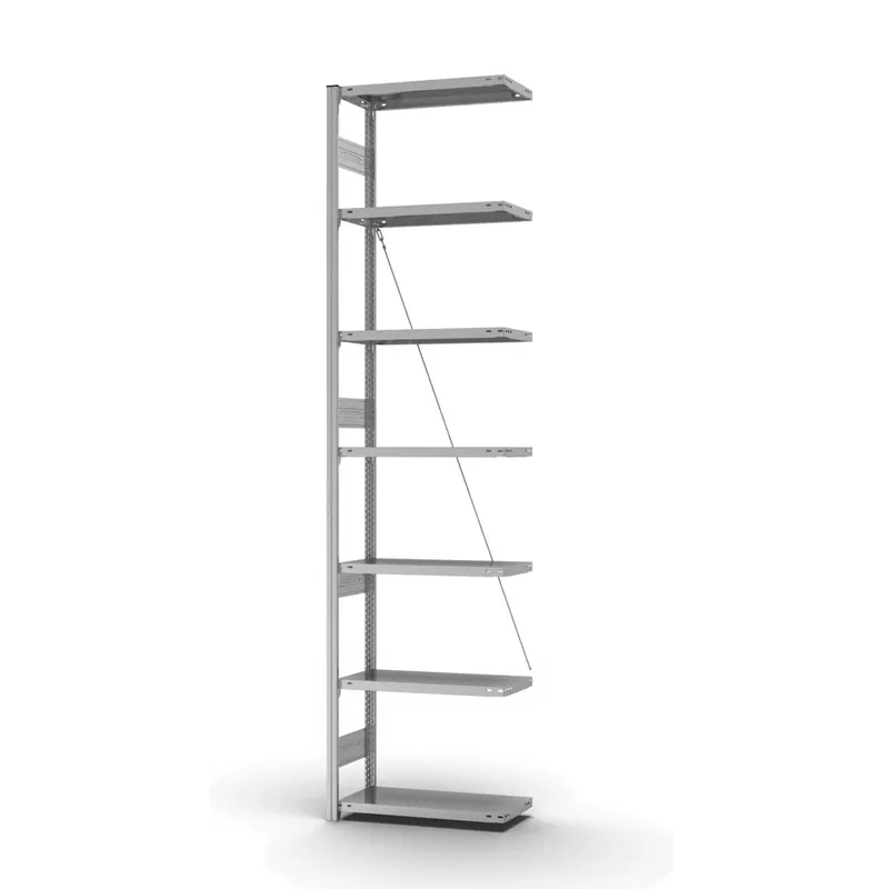 hofe Anbau-Fachbodenregal für Einseitige Nutzung - Stecksystem ORION PLUS - Fachlast 300 kg - H3000 B750 T300 mm - Verzinkt Direktkauf