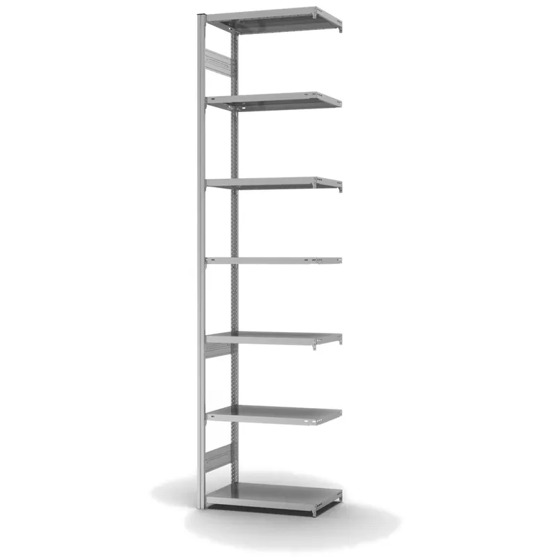 Ausverkauf hofe Anbau-Fachbodenregal für Beidseitige Nutzung - Stecksystem ORION PLUS - Fachlast 225 kg - H3000 B750 T400 mm - Verzinkt