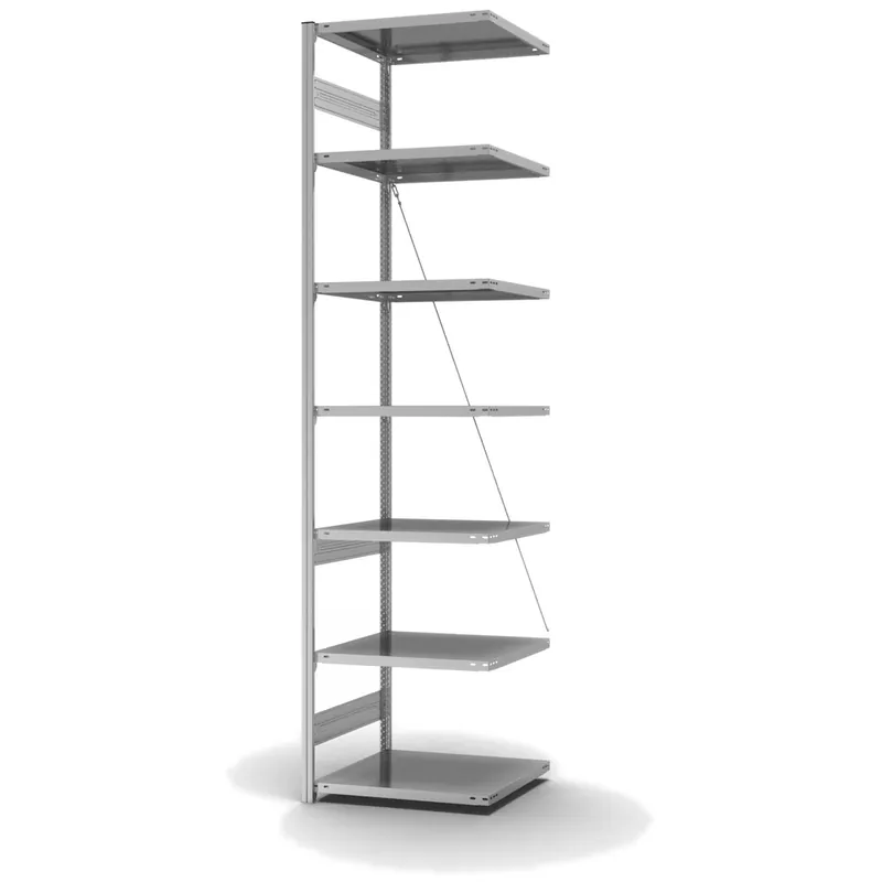 hofe Anbau-Fachbodenregal für Einseitige Nutzung - Stecksystem ORION PLUS - Fachlast 240 kg - H3000 B750 T600 mm - Verzinkt Sonderangebot
