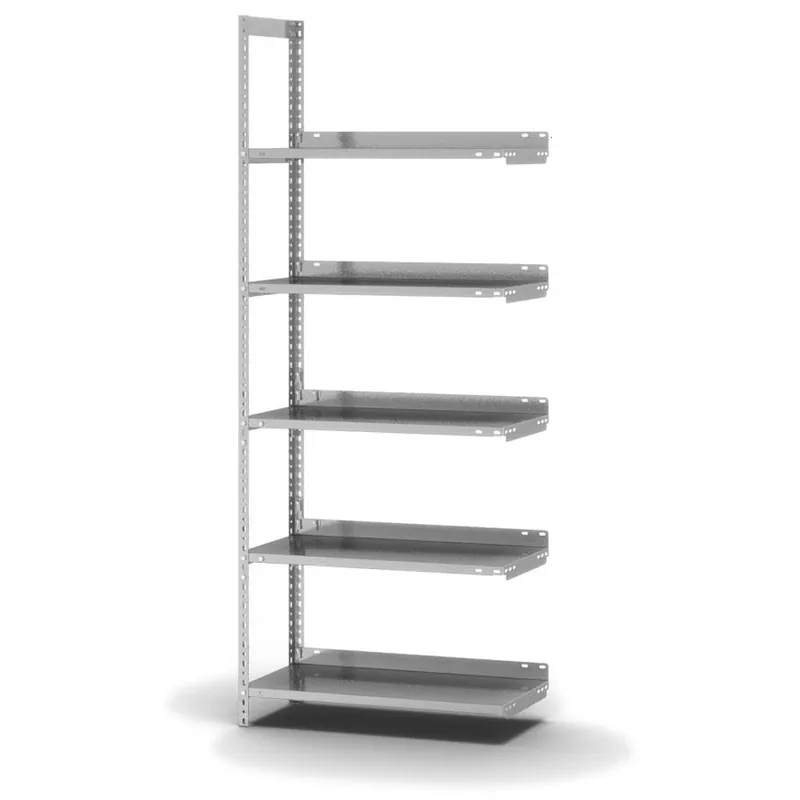 Preisreduziert hofe Akten-Anbauregal für Einseitige Nutzung - Schraubsystem WR - 750 x 300 mm1850 mm Winkelpfosten und Böden verzinkt