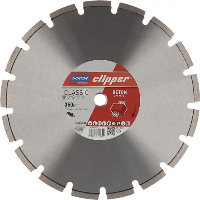 Markenprodukt Diamanttrennscheibe Classic Beton D.350mm Bohr.25,4mm 2,8mm 10mm NORTON