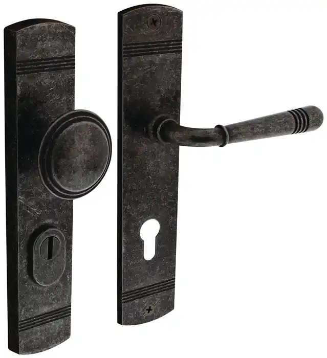 Schutzgarnitur Helena Stahl/Zamak altgrau 72mm 38-84mm INTERSTEEL Schnäppchen