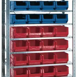 Jetzt Bestellen Steckregal H2000xB1000xT400mm Grundregal 10 Stahlbd.16xMK3Z blau,20xMK3Z rot TW
