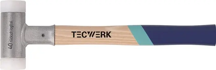 Expressversand Schonhammer L.375mm Kopf-D.40mm Hickory rückschlagfrei hart Nyl.weiß TECWERK