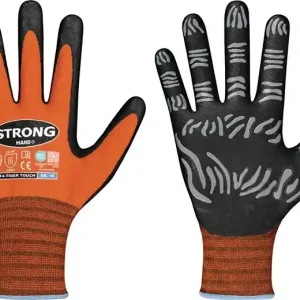 Handschuhe TIGER TOUCH Gr.8 orange/schwarz 92% PA/8% Elastan,Nitrilschaum VE: 12 Paare Sichere Zahlung
