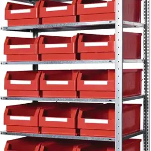 Steckregal H2000xB1000xT500mm Anbauregal 8 Stahl-Bd.24xGr.2 rot KAPPES Markenware