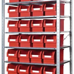 Steckregal H2000xB1000xT400mm Grundregal 8 Stahl-Bd.32xGr.3 rot KAPPES Schneller Versand